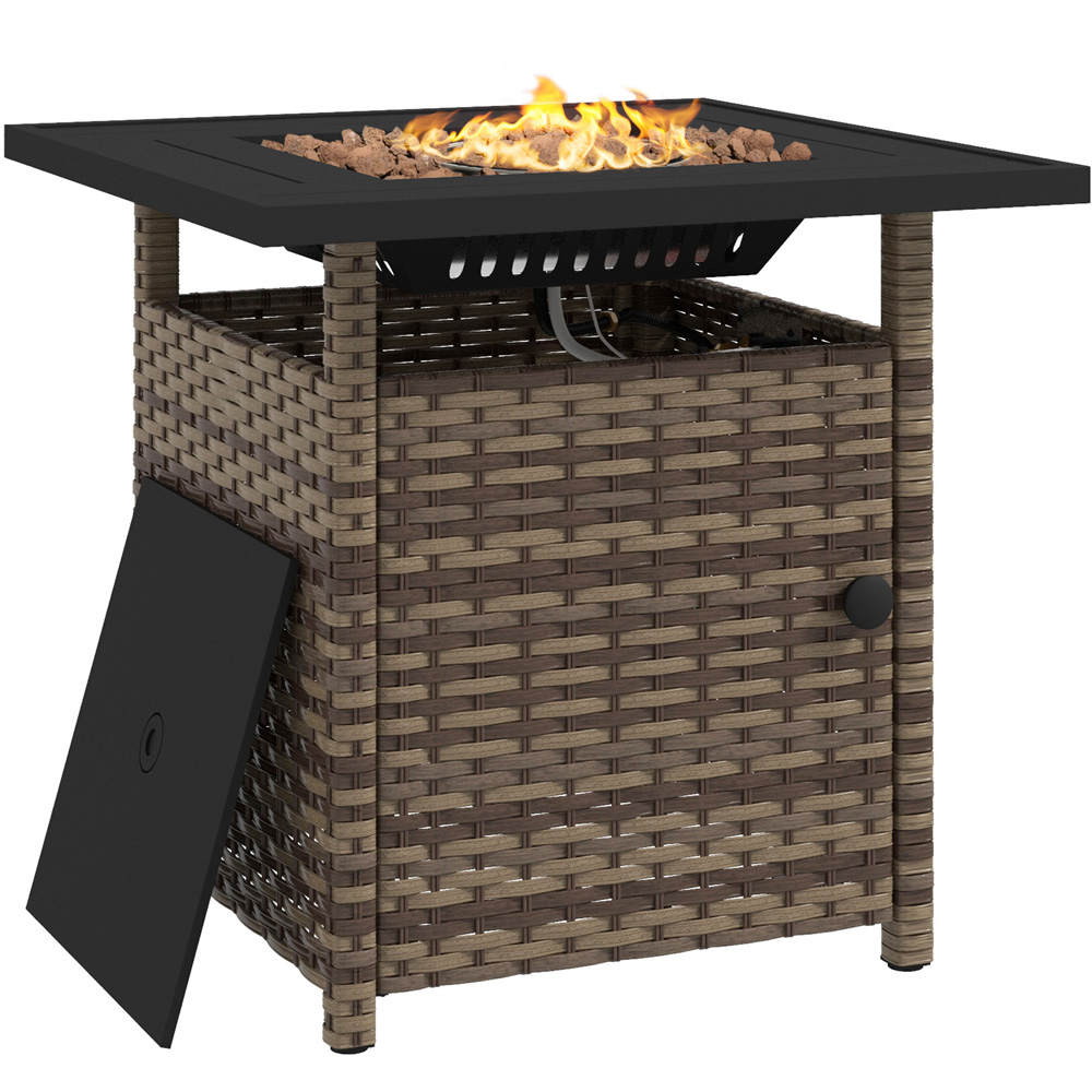 Outsunny Brown 50000 BTU Fire Pit Table with Cover Wilko