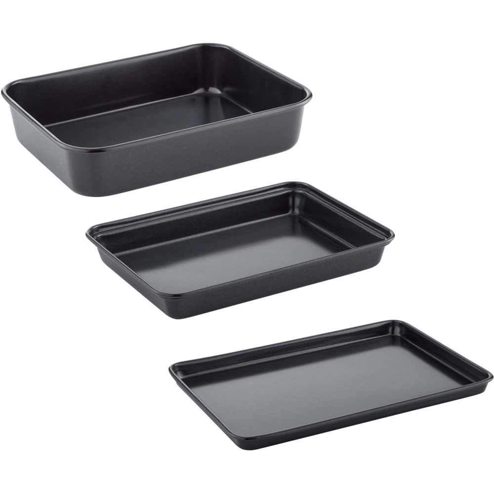 Tower 3 Piece Black Bakeware Set Wilko