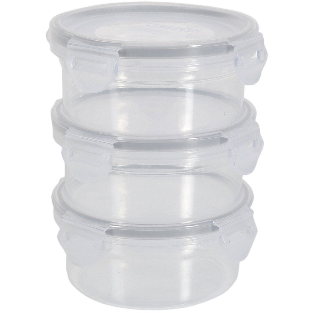 200ml Round Clip and Lock Food Containers 3 Pack Wilko