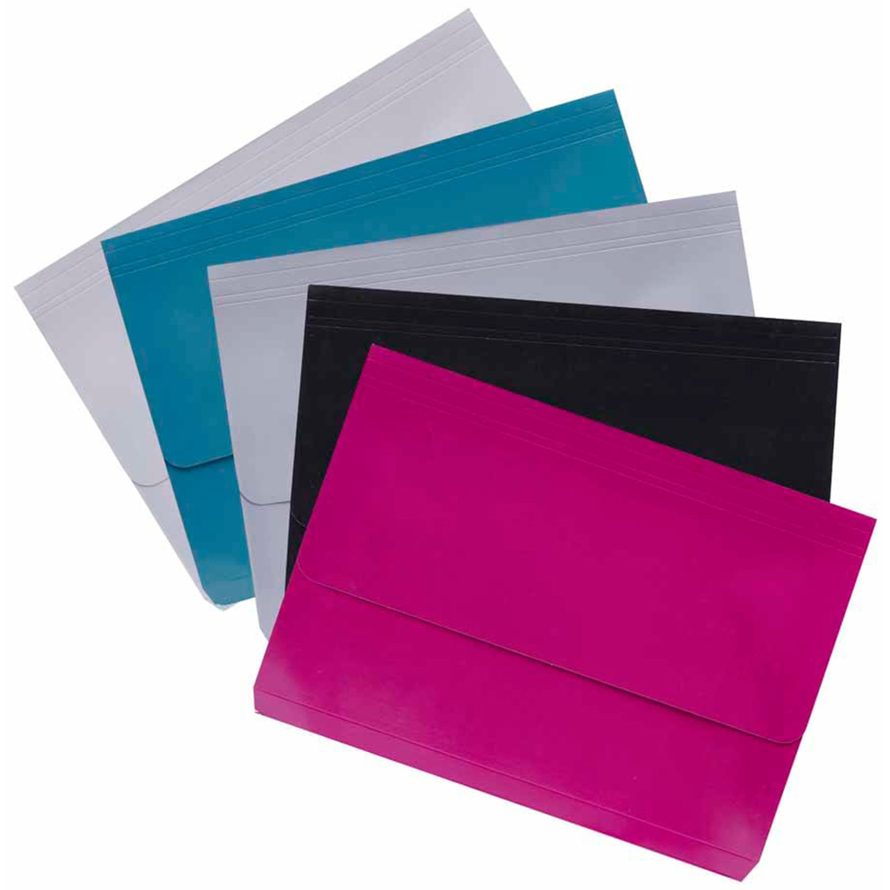 Single wilko A4 Document Wallets 5 Pack in Assorted styles Wilko