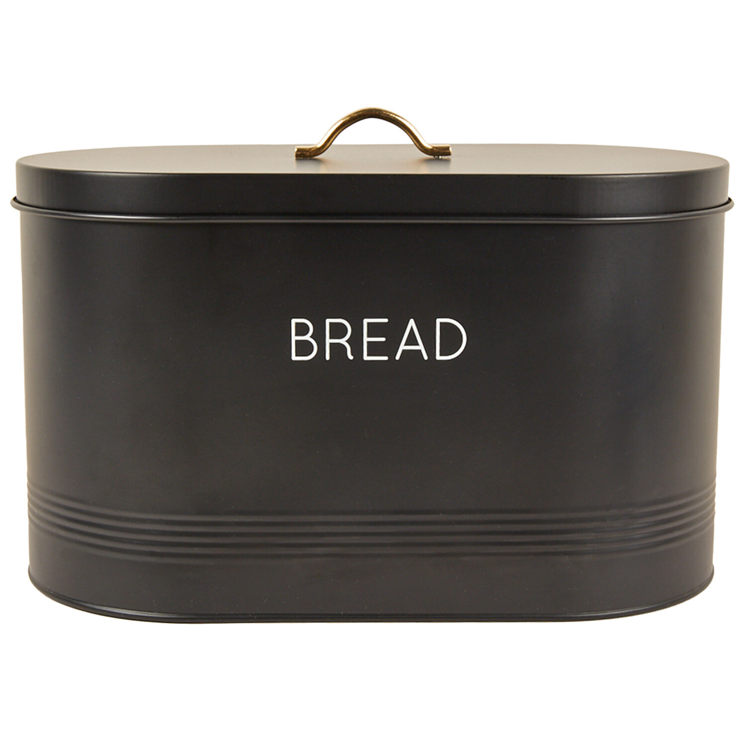 Black Oval Ribbed Bread Bin - Black | Wilko