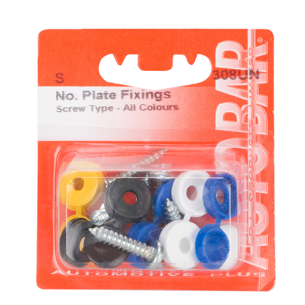 Autobar Assorted Number Plate Screws and Caps 12 Pack Wilko