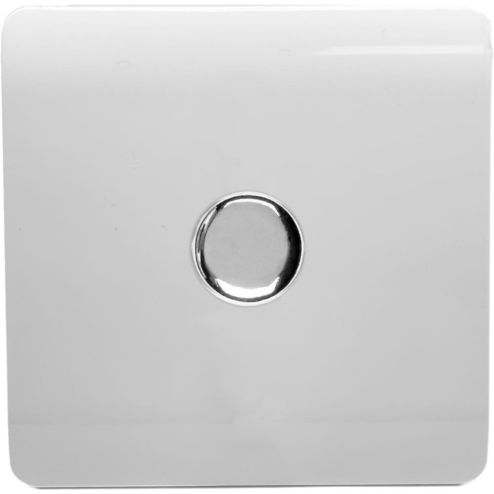Trendi Switch 1 Gang 10amp Ice White Rotary LED Dimmer Light Switch Wilko
