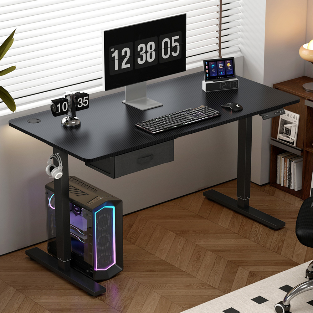 Easton Height Adjustable Electric Computer Desk Black | Wilko