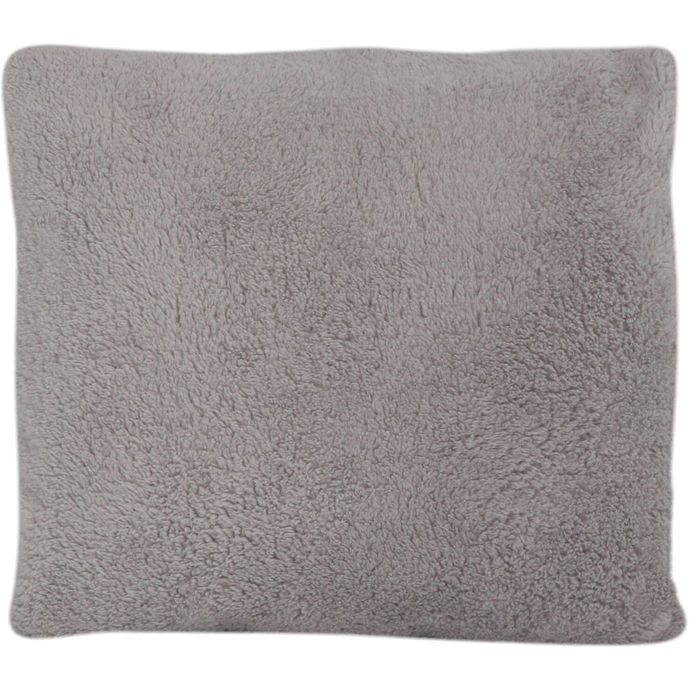 Silver Teddy Fleece Soft Cushion 45 x 45cm Wilko