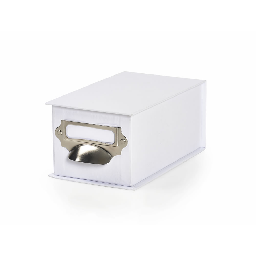 Wilko Paper Index Box White Wilko