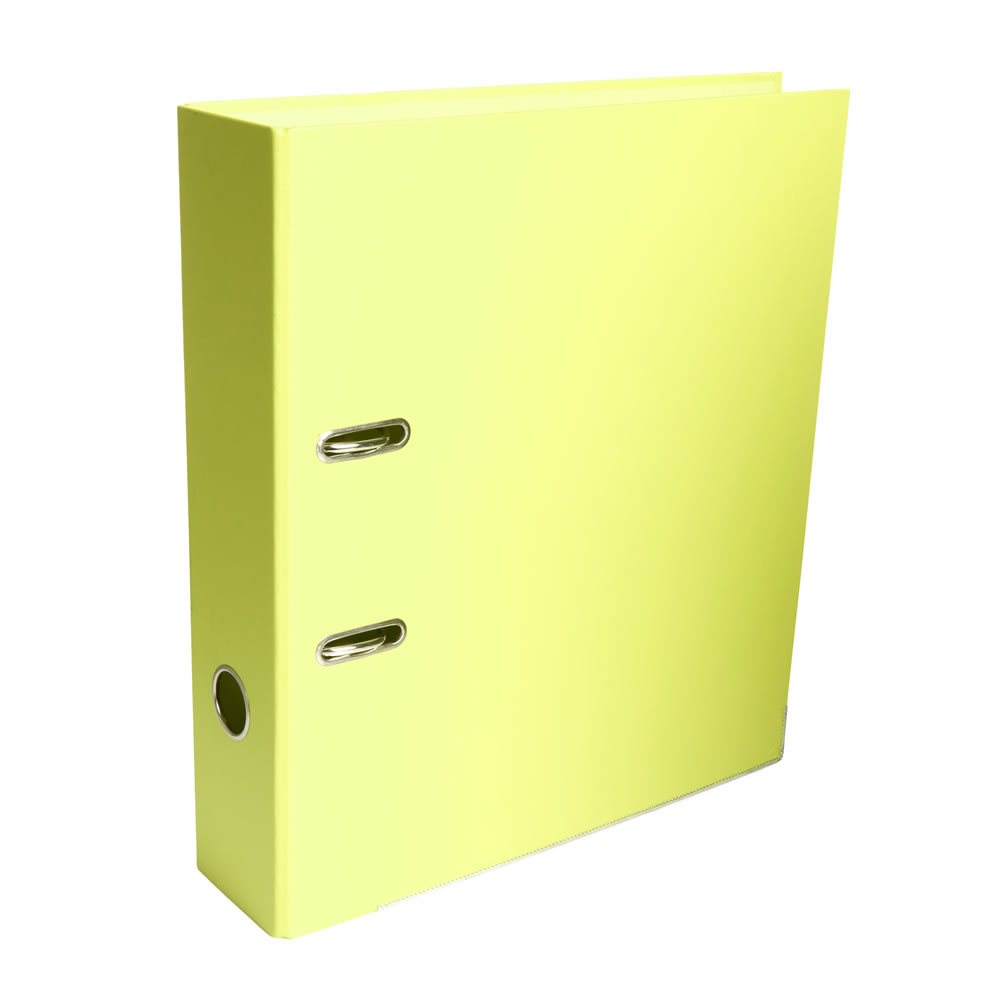 Wilko Lever Arch File Lime A4 Wilko