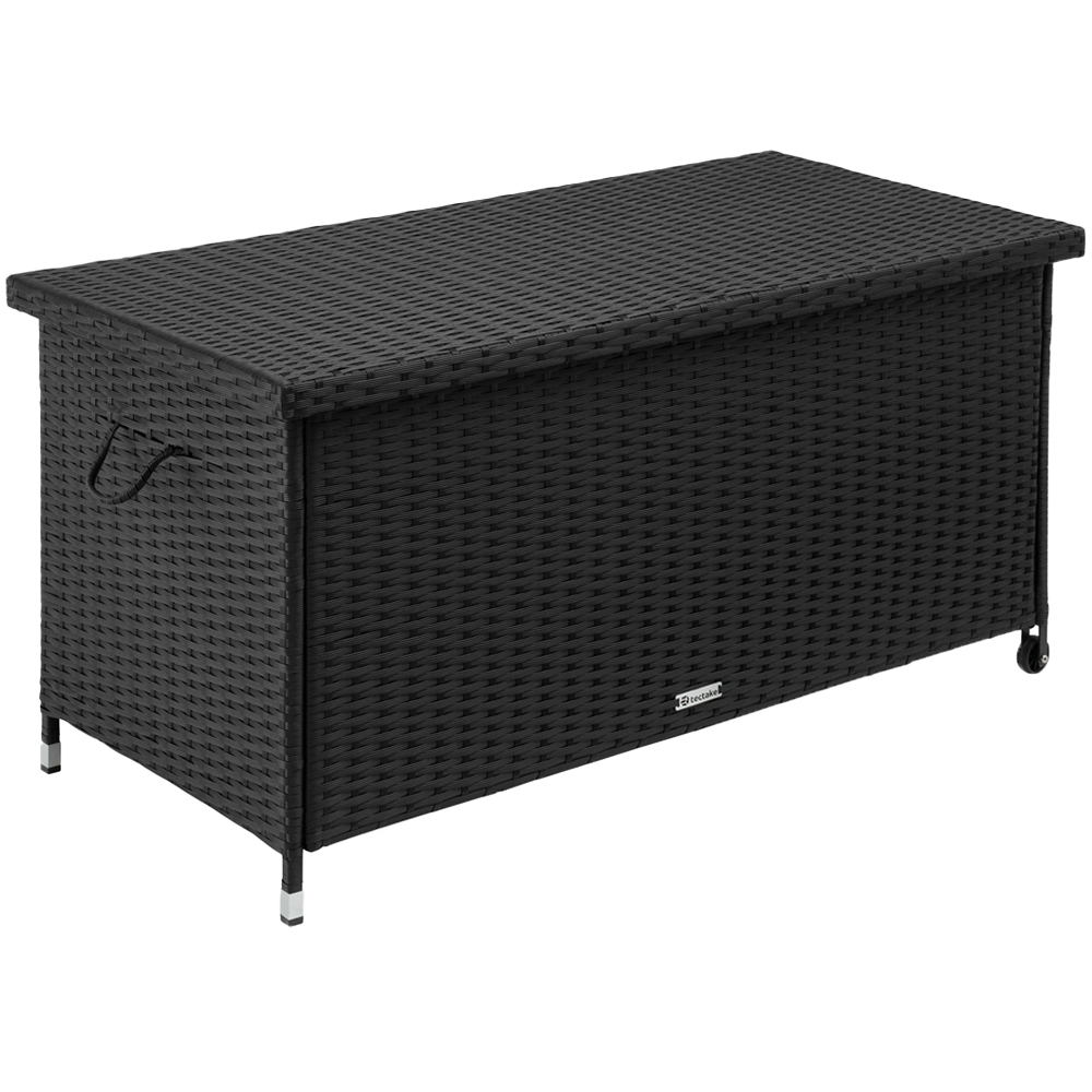 tectake Kiruna 270L Black Rattan Storage Box | Wilko