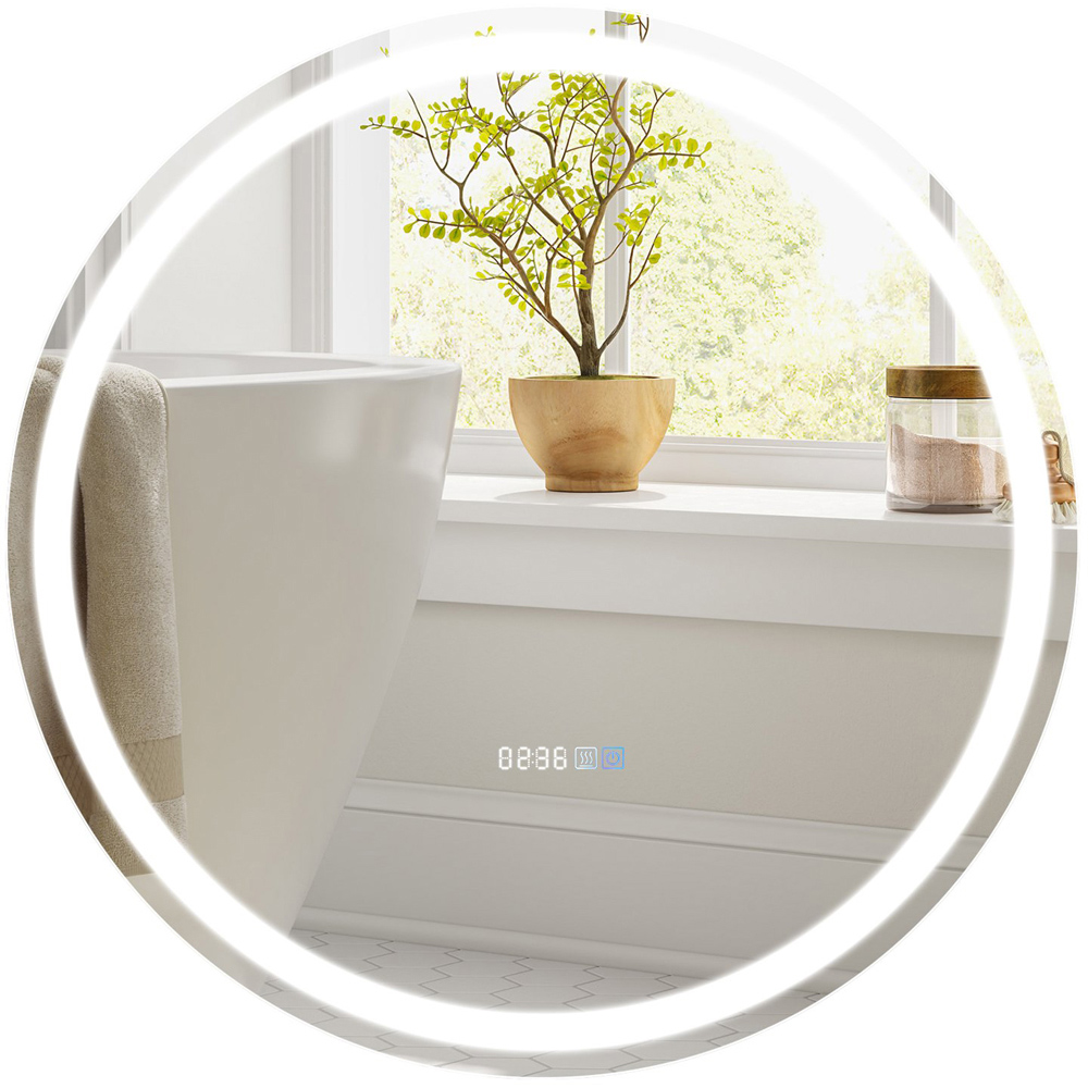Costway 3 Colour Round LED Bathroom Wall Mirror | Wilko