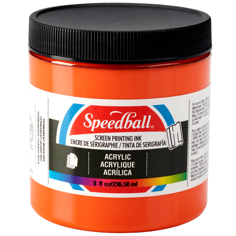 Speed Soft Orange Ink Speedball Orange Acrylic Screen Printing Ink 236ml | Wilko