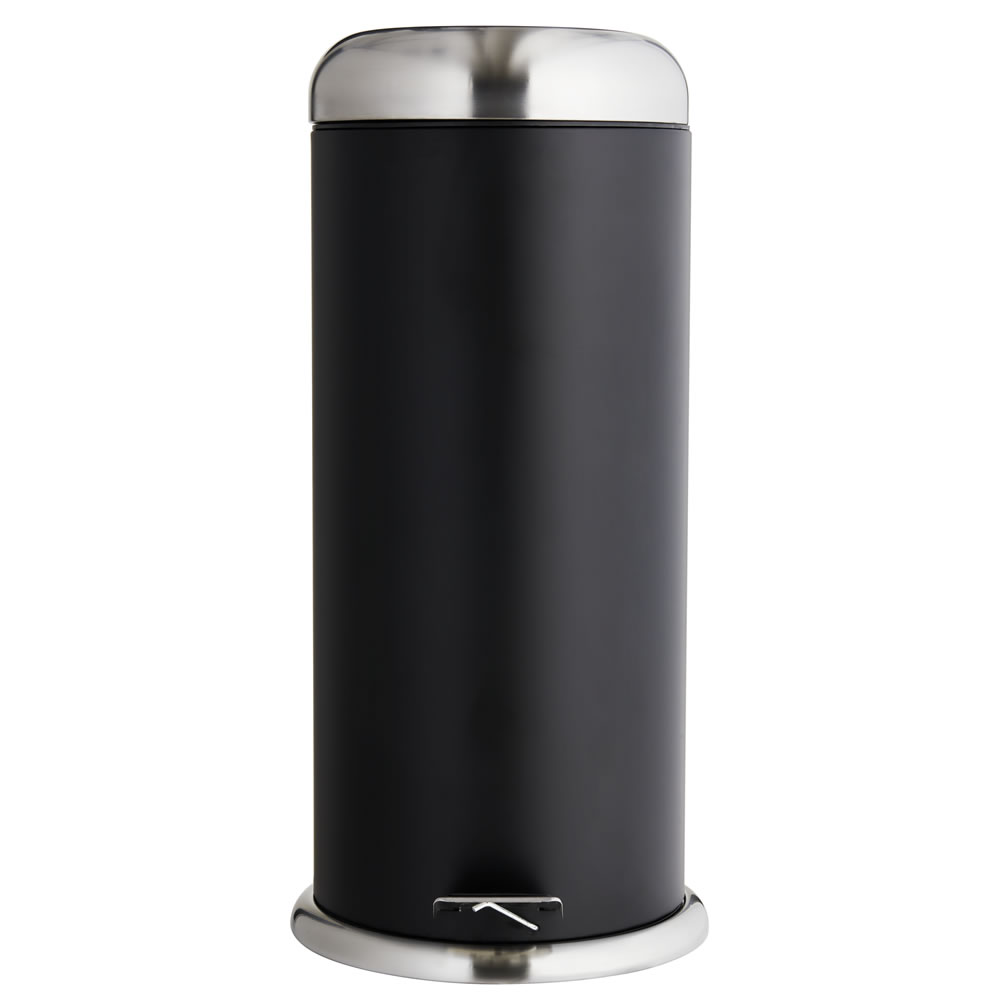 Wilko 30L Black Pedal Bin Wilko