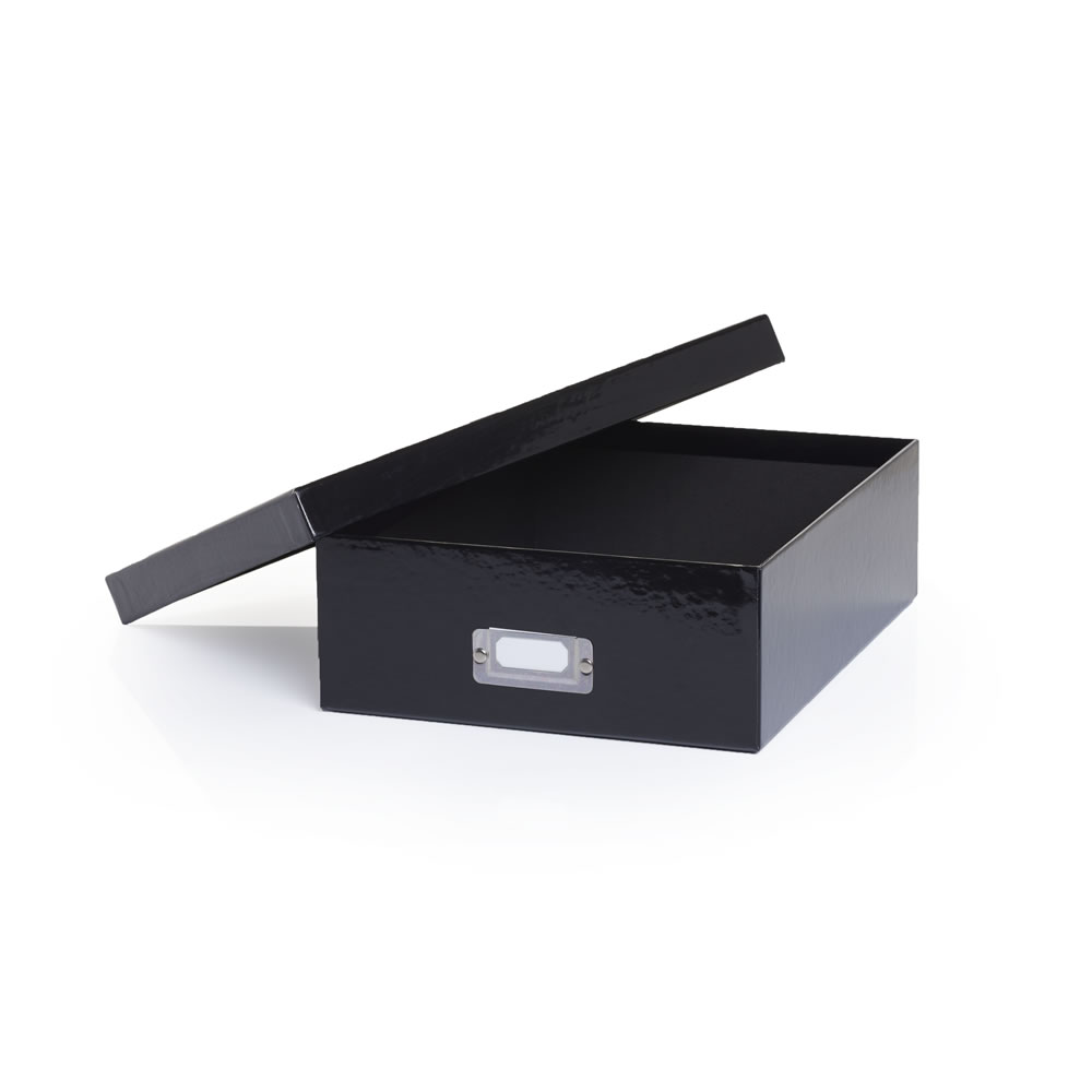 Wilko A4 Black Storage Box with Lid Wilko