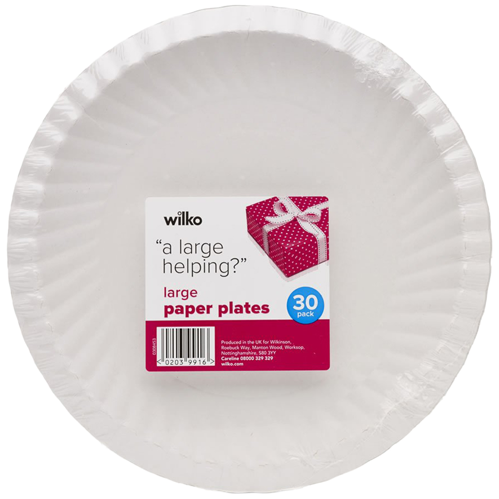 Wilko Large Paper Plates 30 Pack Wilko