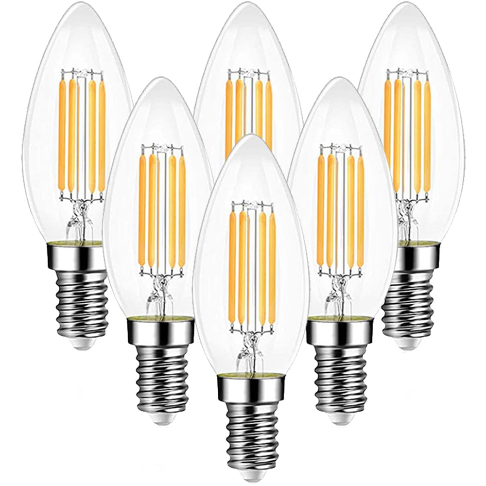 ExtraStar 6 Pack E14 Warm White 4W LED Filament Candle Bulb | Wilko