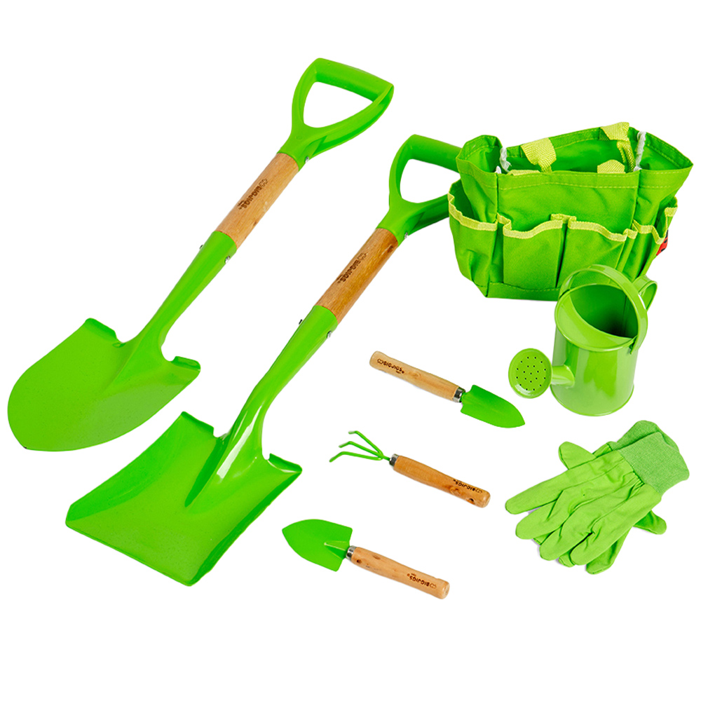 Bigjigs Toys Kids 7 Piece Short Handled Gardening Tool Set Wilko