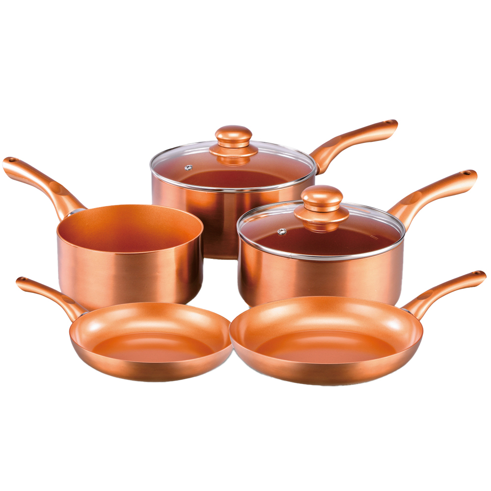 Cermalon Non Stick Copper Cookware Set of 5 Wilko