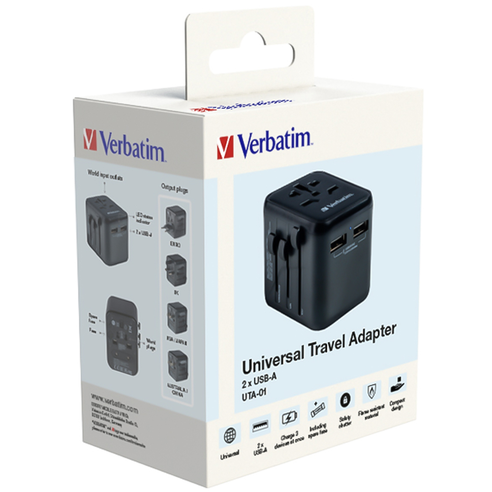 Wilko Plug Adapter Verbatim Uta-01 Universal Travel Adapter | Wilko