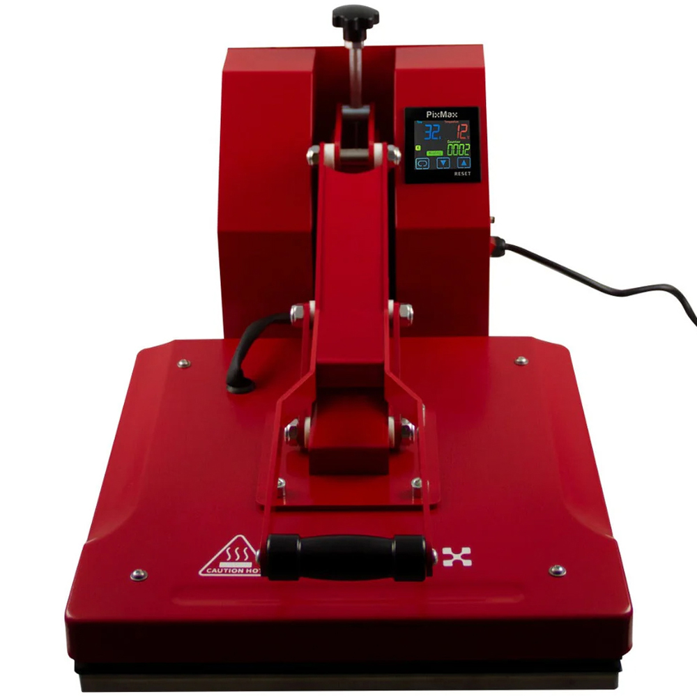 PixMax Red T-Shirt Sublimation Heat Press Clam Machine 38 x 38cm | Wilko