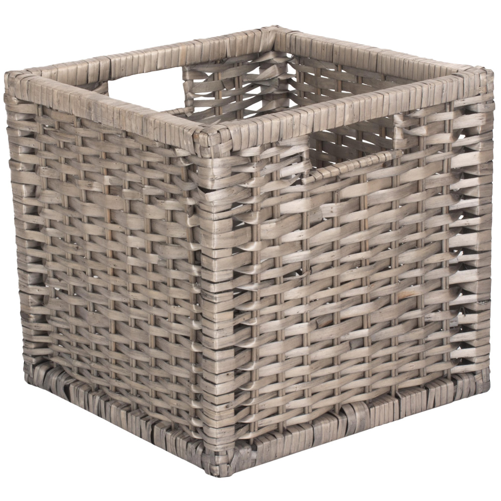 Red Hamper Large Wooden Framed Split Willow Storage Basket Wilko