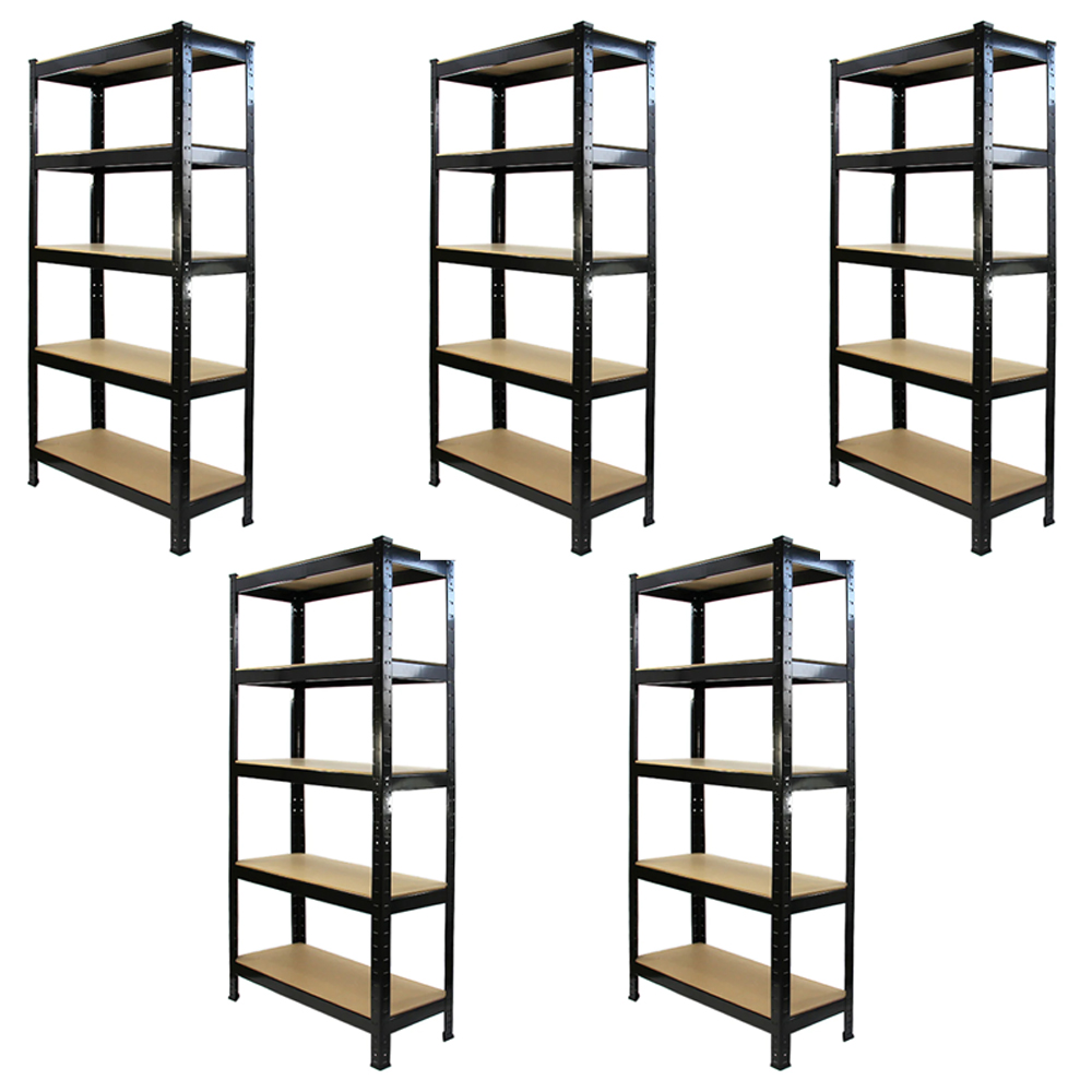Monster Shop T-RAX Black Metal Racking Units 150 x 75 x 30cm 5 Pack | Wilko