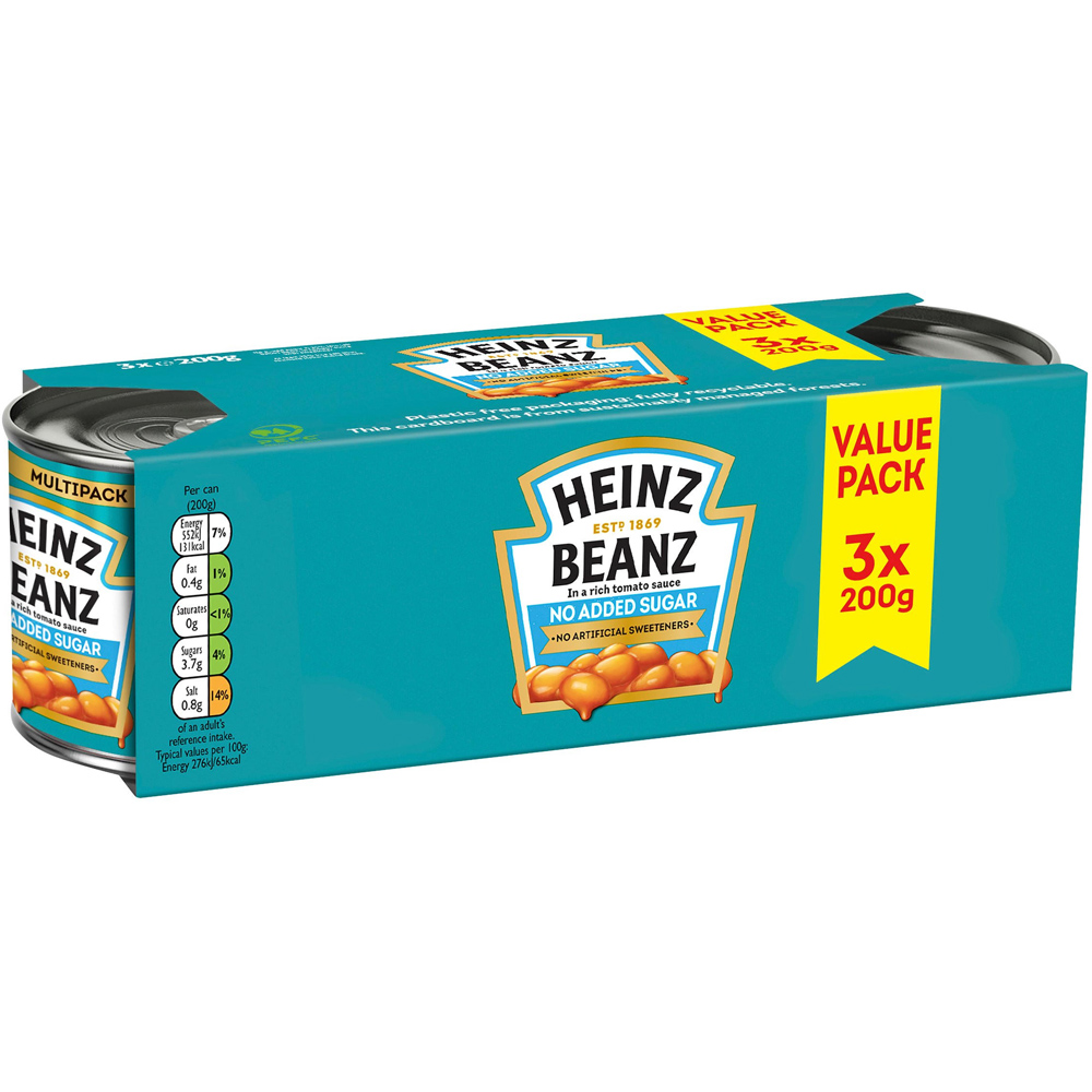 Heinz Baked Beans No Added Sugar 3 Pack 600g Wilko