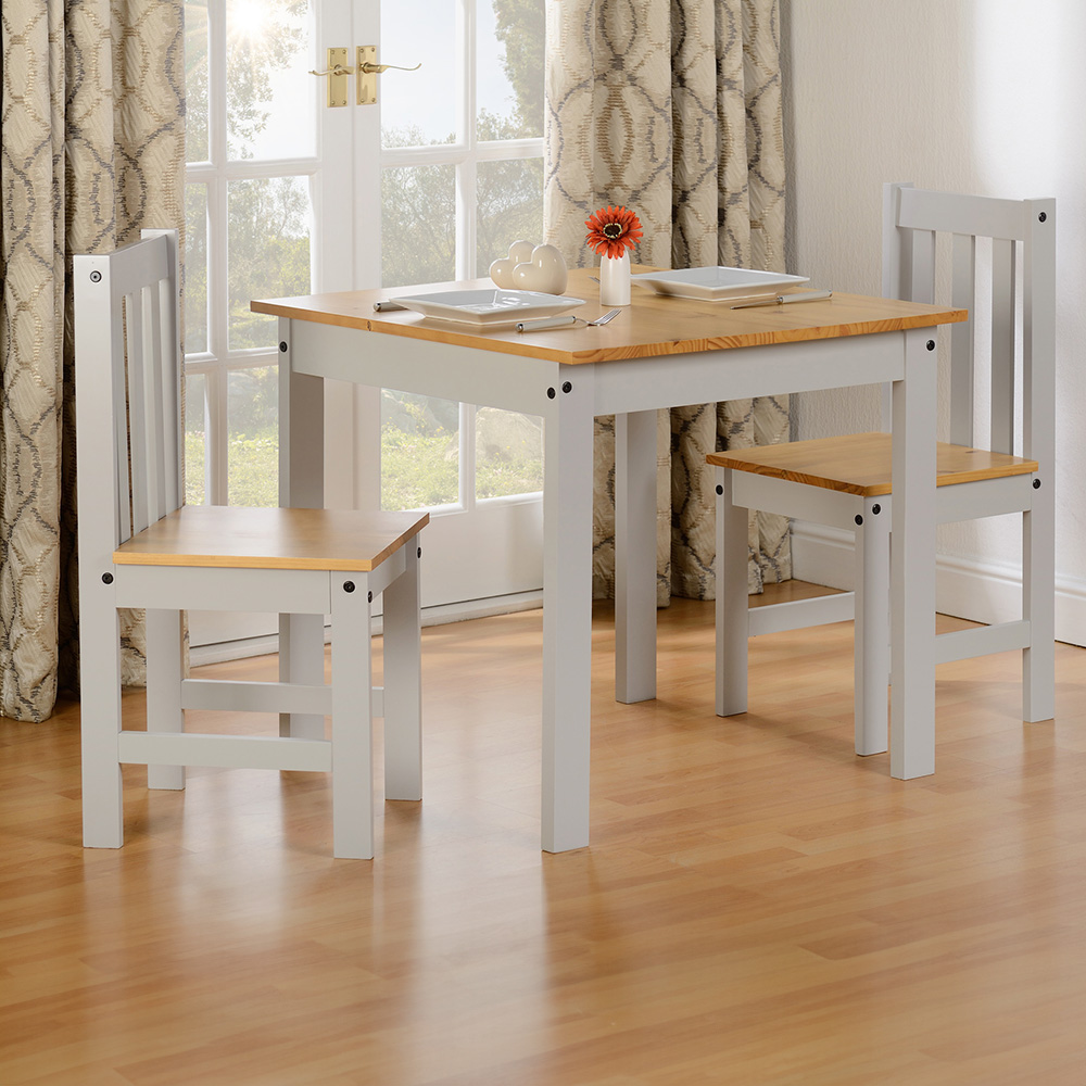 Seconique Ludlow 2 Seater Dining Set Grey and Oak | Wilko