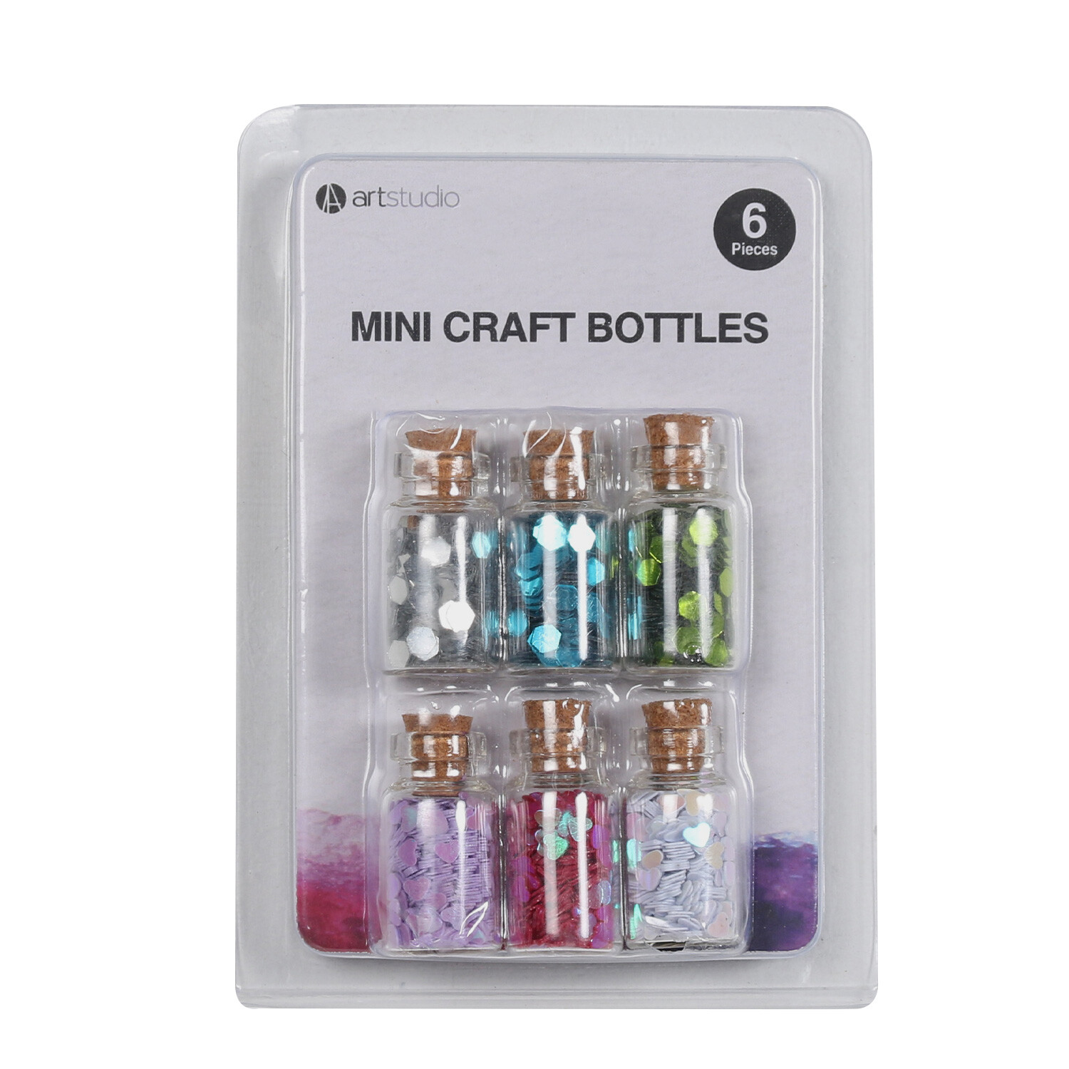 Art Studio Pack of 6 Mini Craft Bottles Wilko