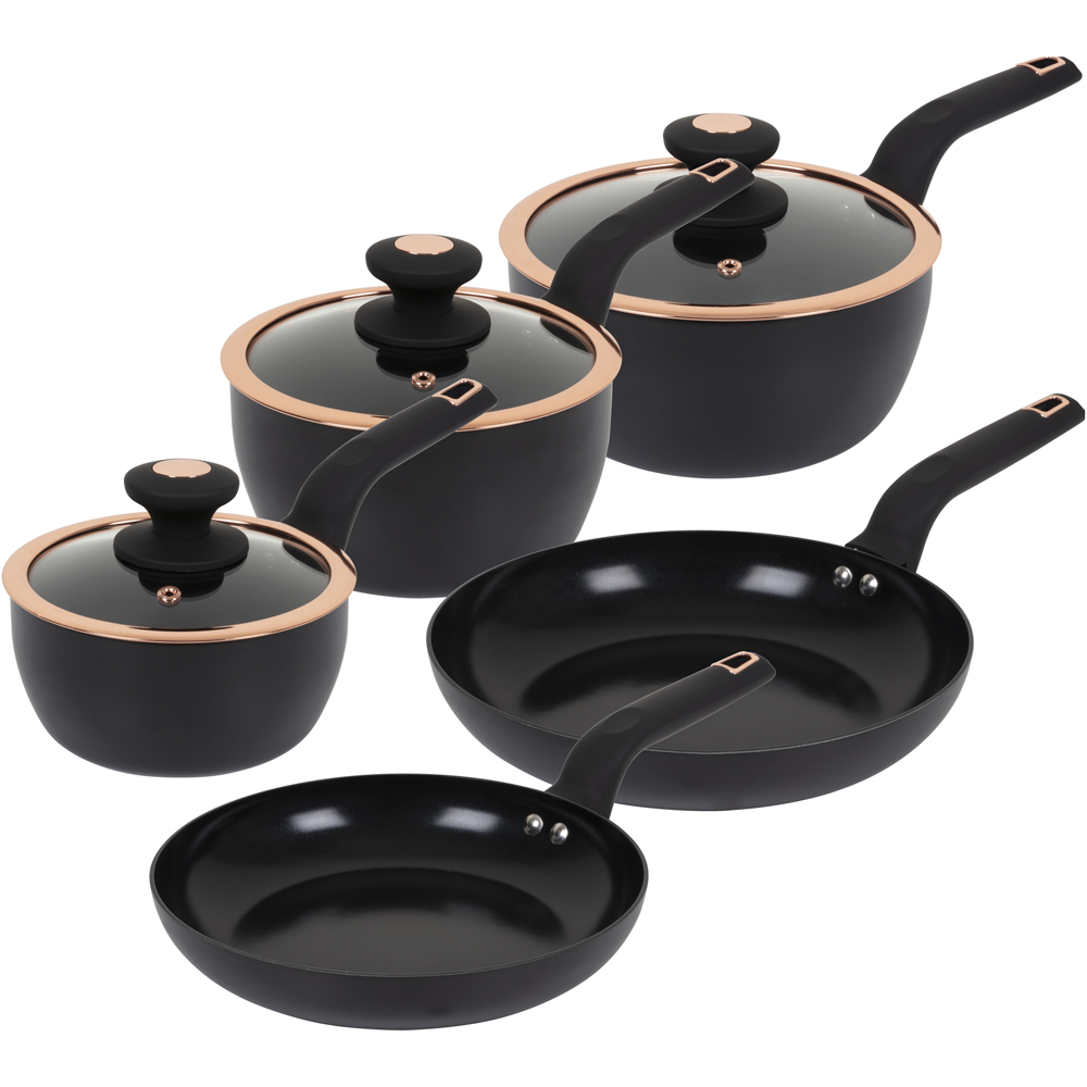 Tower 5 Piece Cavaletto Black Cookware Set Wilko
