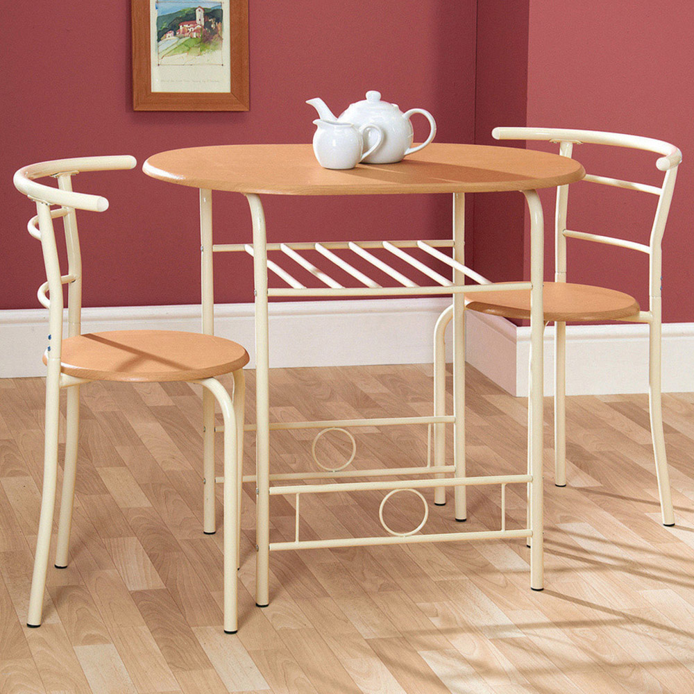 Greenhurst 2 Seater Oak and Buttermilk Compact Dining Set Wilko