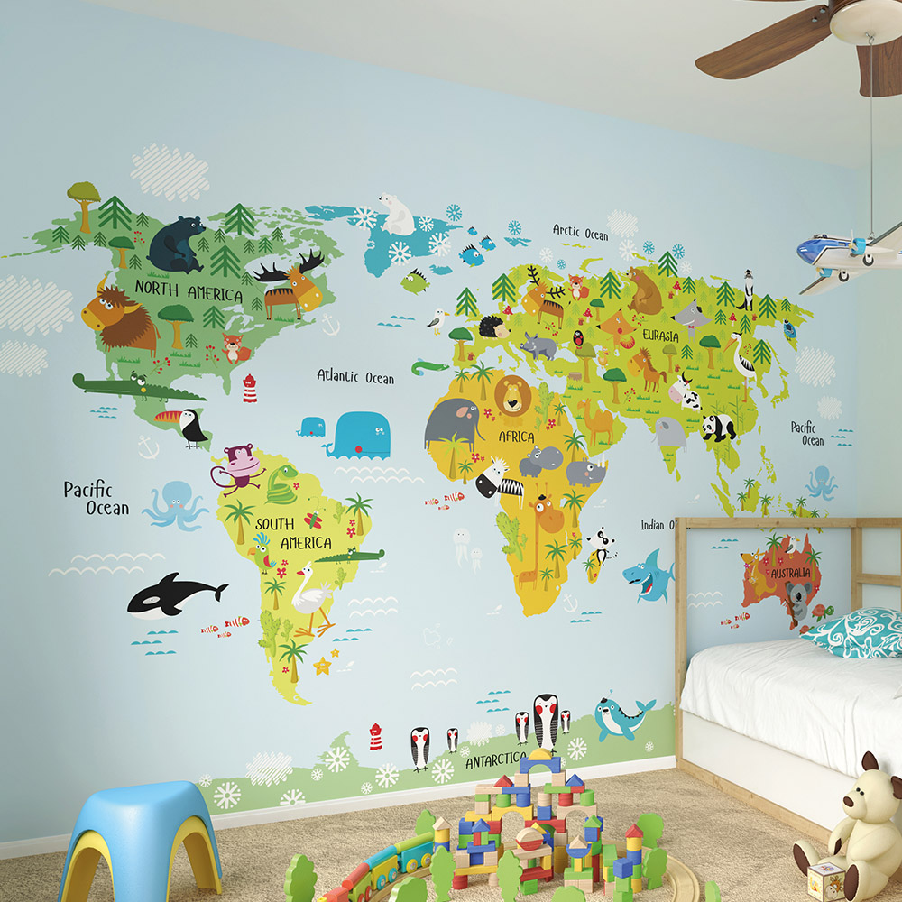 Origin Murals Whole Wide World Multicolour Wall Mural | Wilko