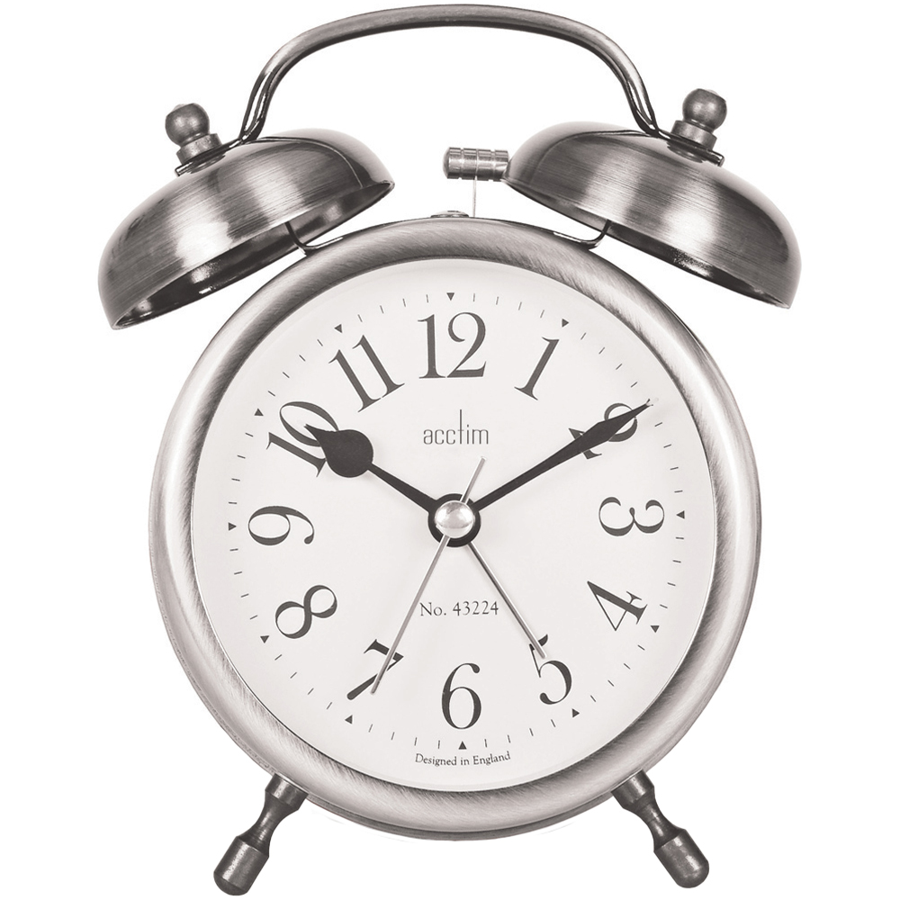 Acctim Pembridge Silver Double Bell Clock Wilko