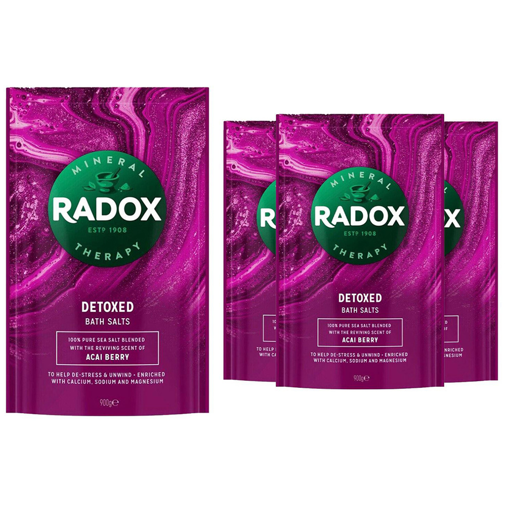Radox Acai Berry Detoxed Therapy Bath Salt 900g 4 Pack | Wilko