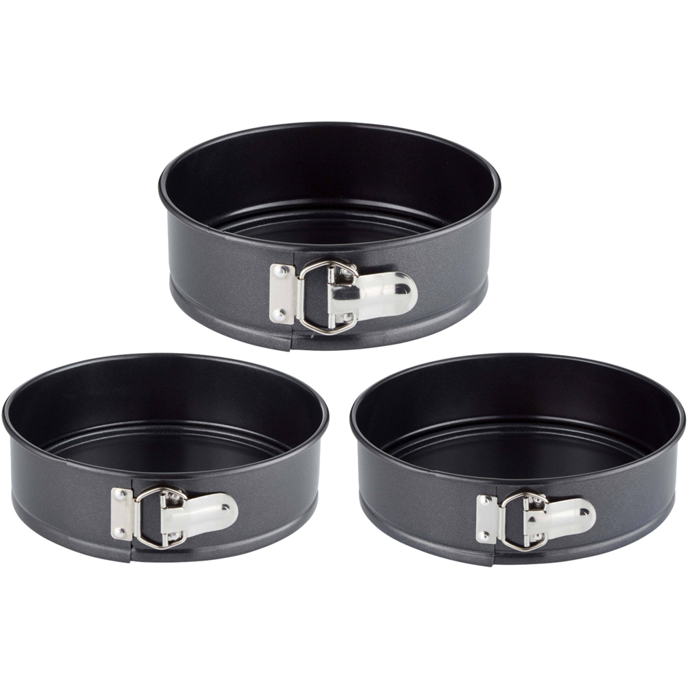 Tower 3 Piece Black Spring Form Cake Tins Wilko