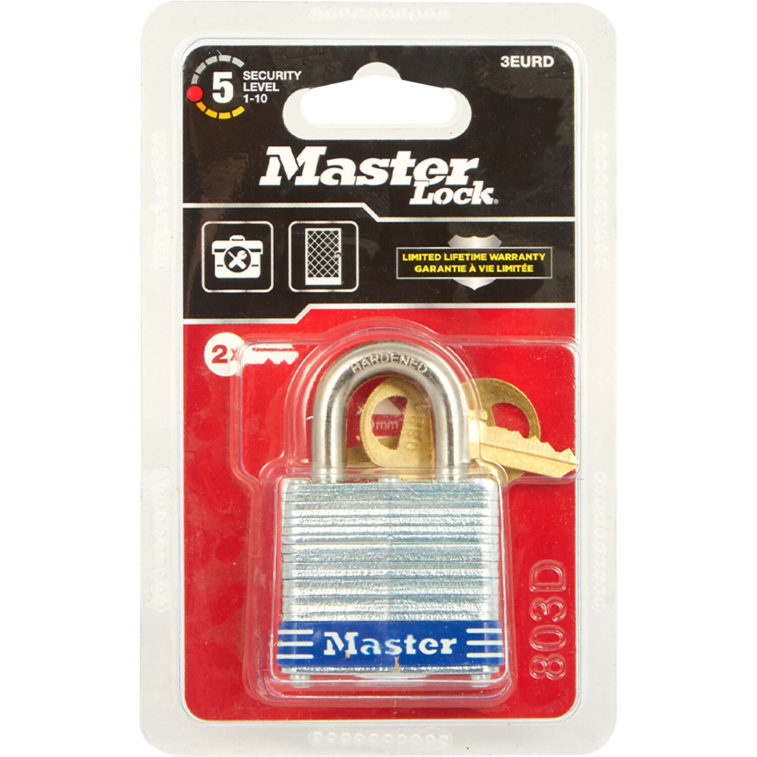 Master Lock Laminated Steel Padlock 40mm Wilko