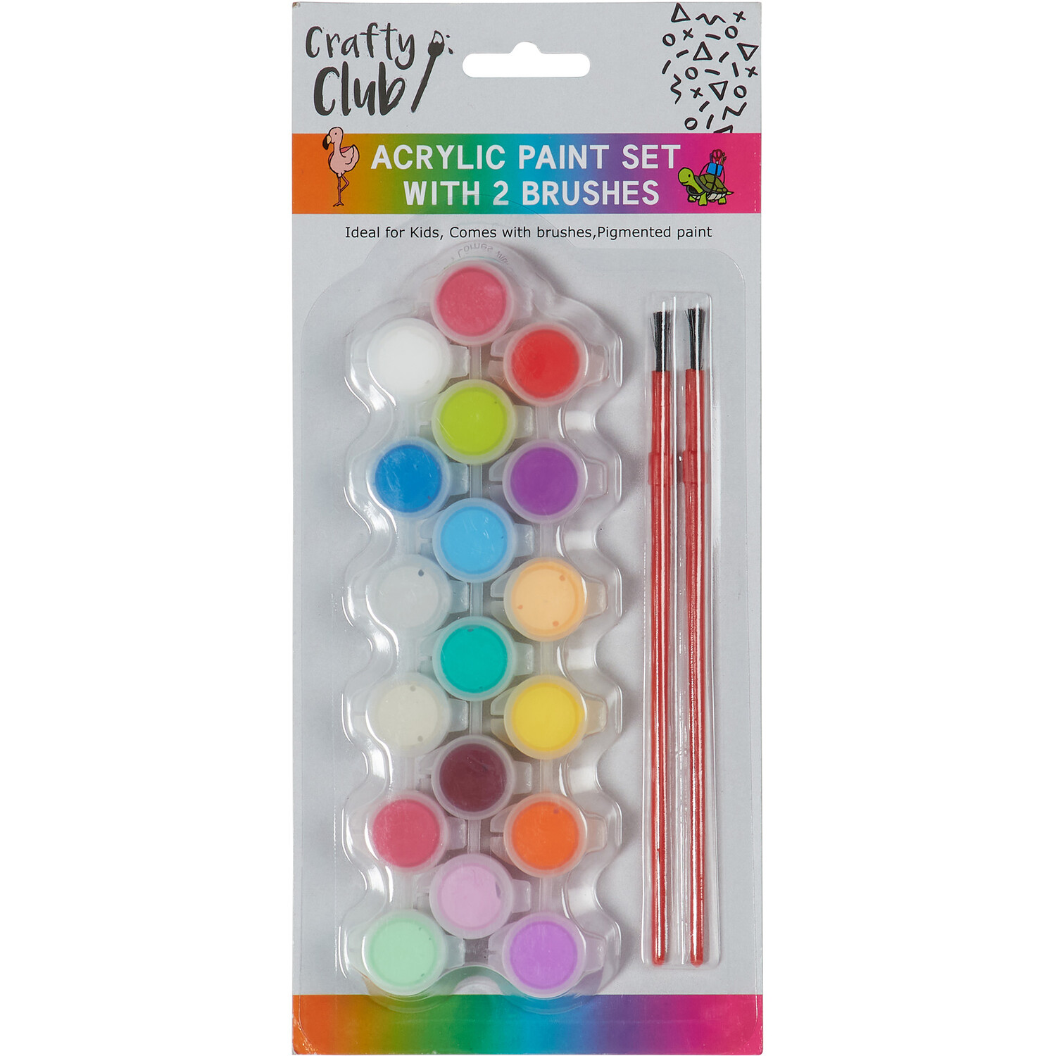 Crafty Club Multi Colour Acrylic Paint Set Wilko