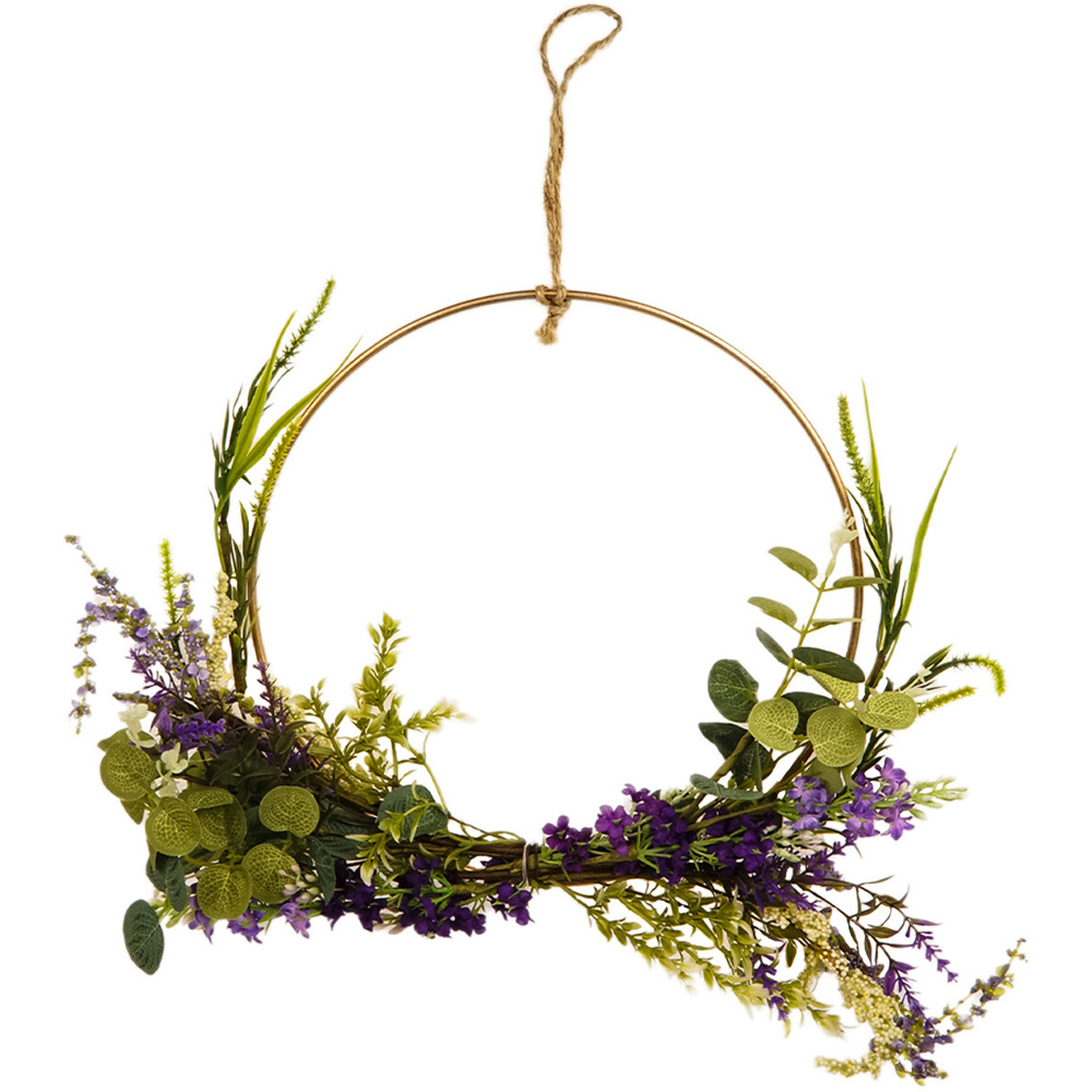 Lavender Wreath in Gold Ring Wilko