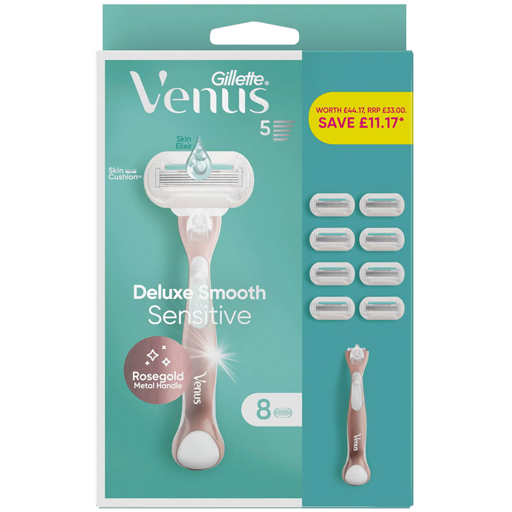 Gillette Venus Deluxe Smooth Sensitive Rose Gold Razor | Wilko