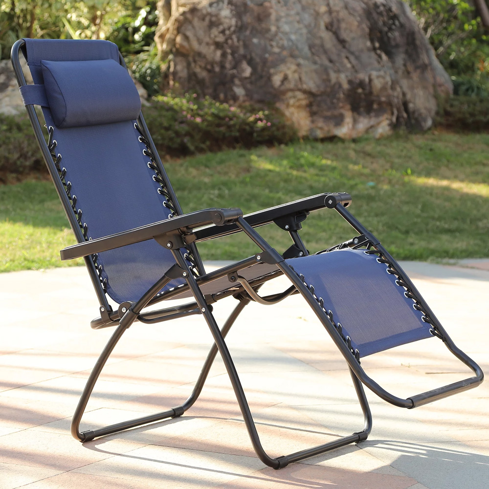 Royalcraft Set of 2 Blue Zero Gravity Relaxer Chairs Wilko