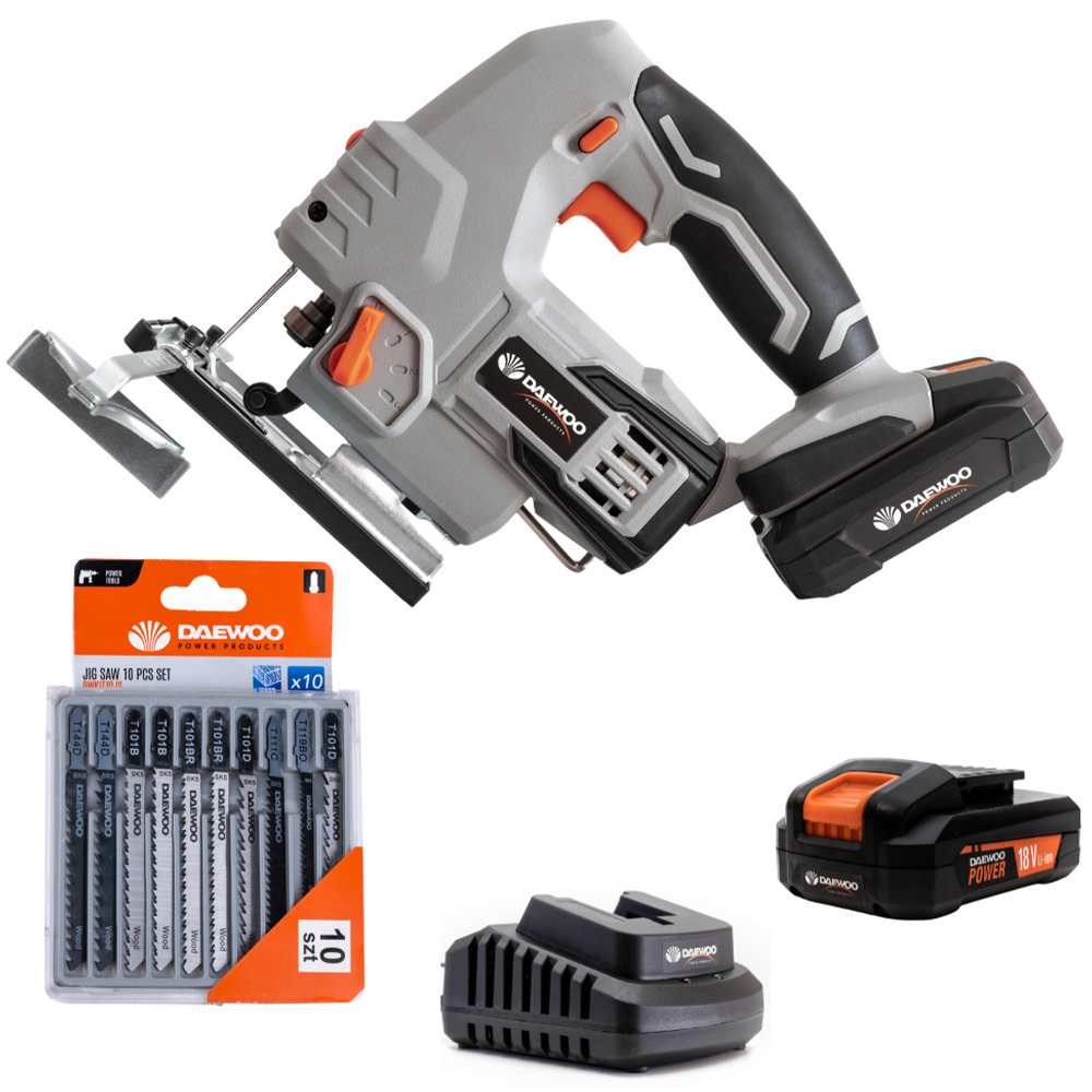 Daewoo UForce 18V 2Ah LithiumIon Cordless Jigsaw with 10 Pack Blade