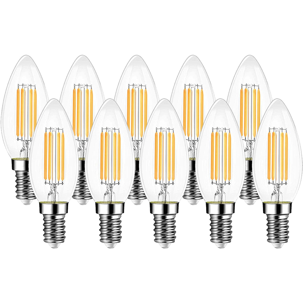 ExtraStar 10 Pack E14 Warm White 6W LED Filament Candle Light Bulb | Wilko