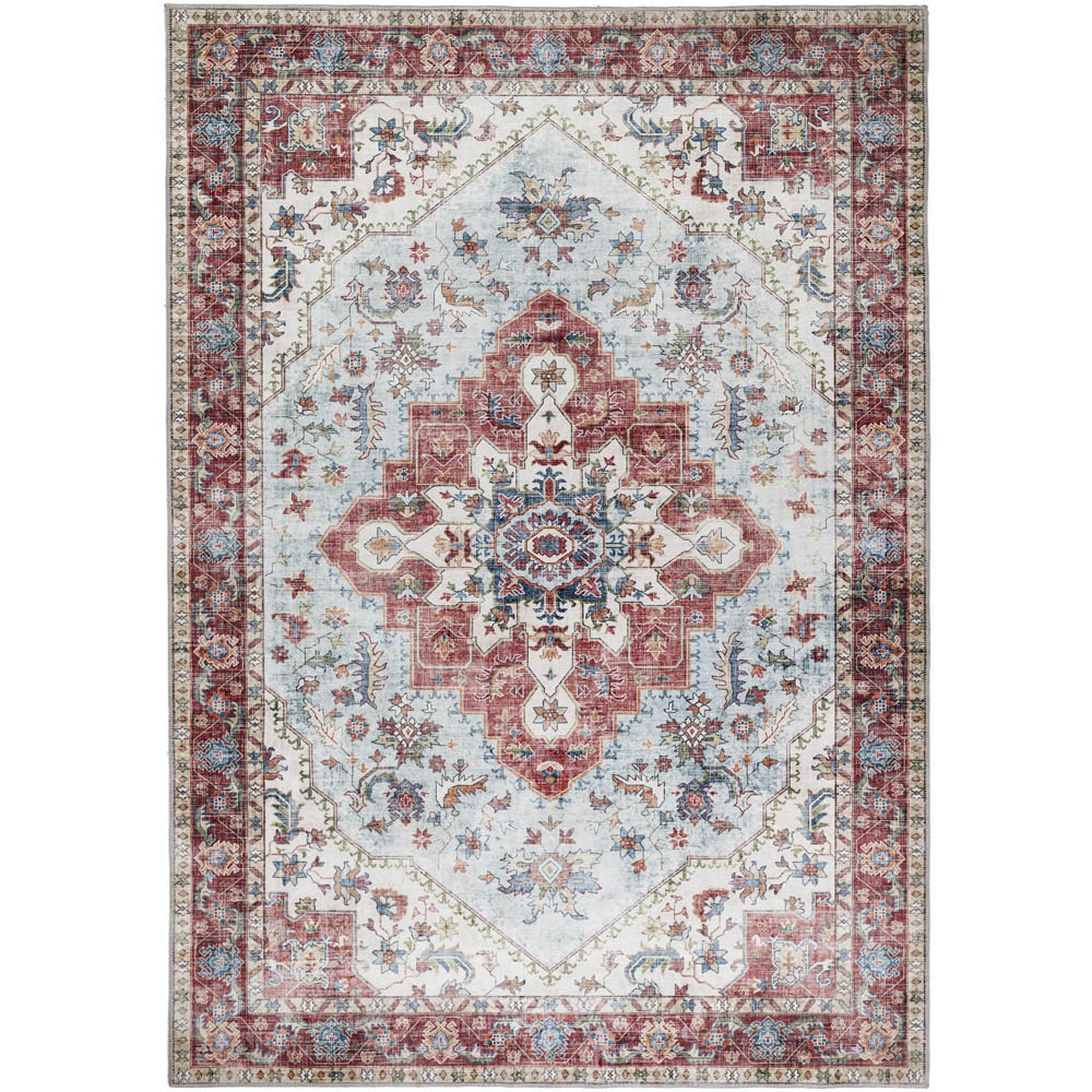 Origins My Washable Blue and Red Marrakesh Rug 80 x 150cm | Wilko