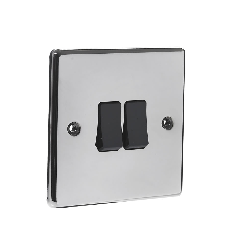 Wilko Twin 2 Way Black Nickel Switch Wilko