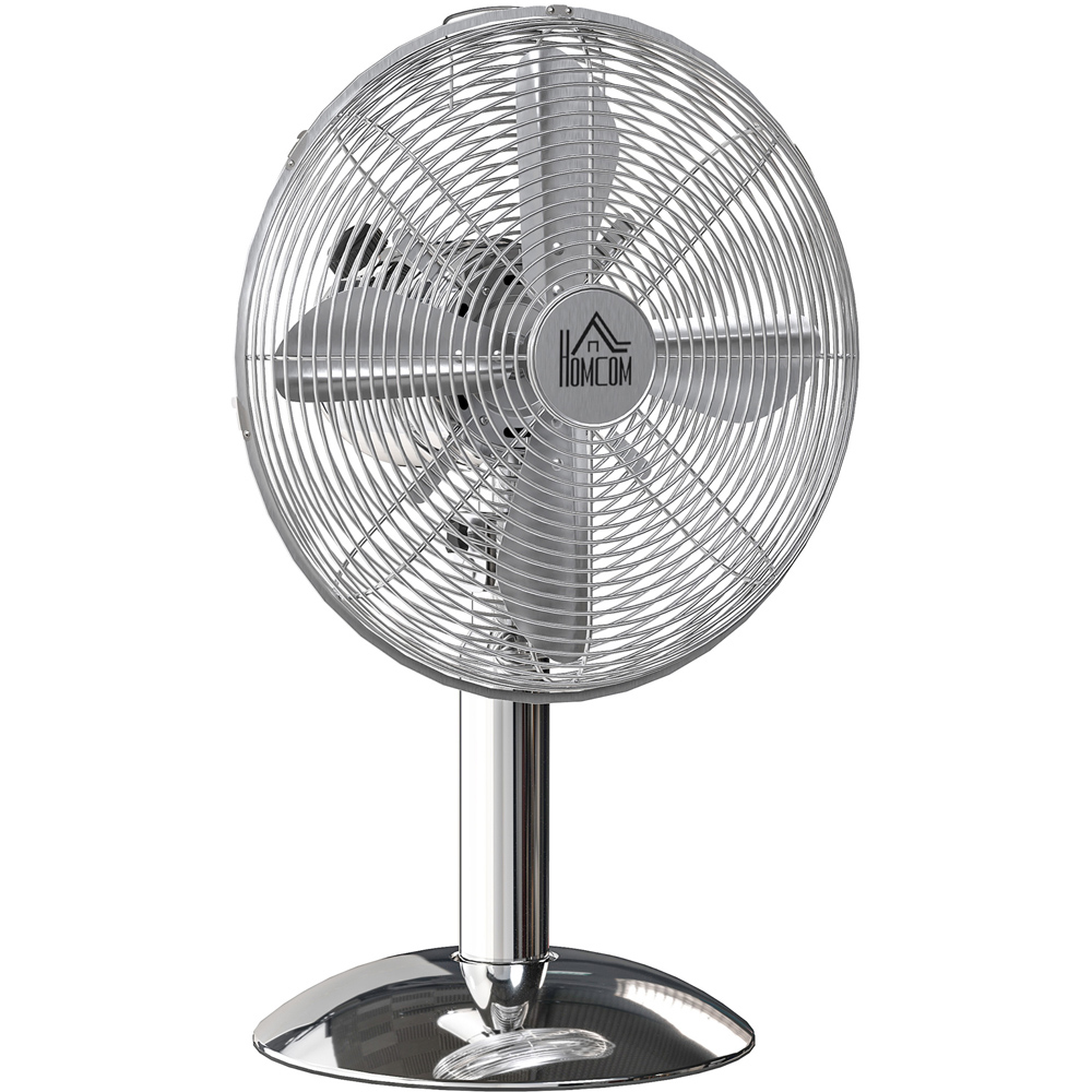 HOMCOM Wide-Angled Oscillation Metal Desk Fan 17 inch | Wilko