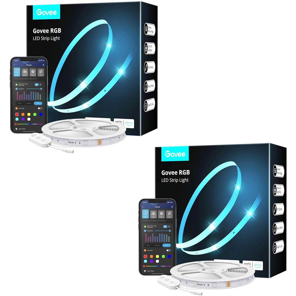 Govee RGB LED Strip Light 5m 2 Pack | Wilko