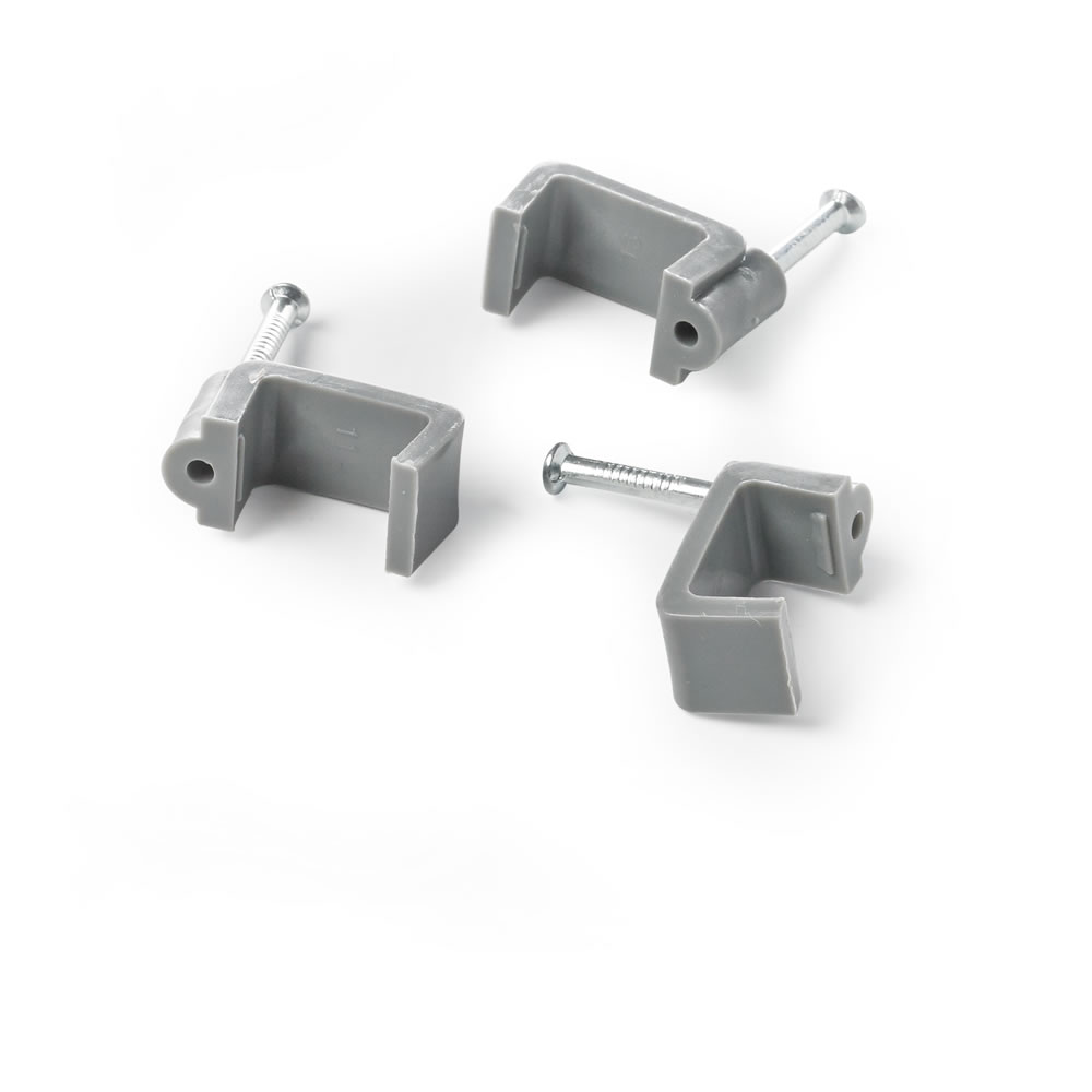 Wilko 20 pack 10mm Grey Cable Clips Wilko