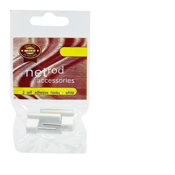 Wilko Self Adhesive Hooks for Net Curtain Rods 2 pack Wilko
