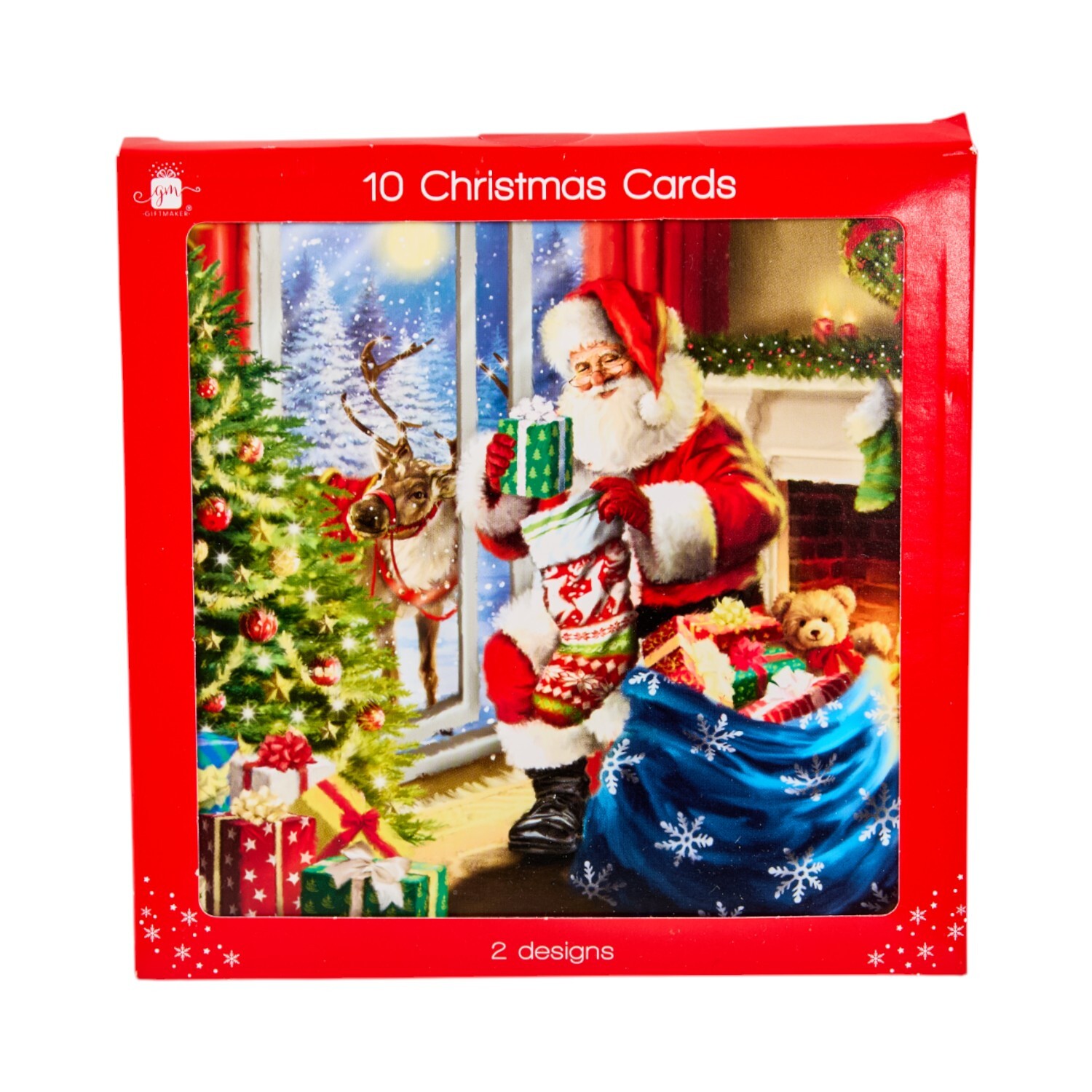 Santa Card Back Pack of 10 Traditional Santa Cards | Wilko