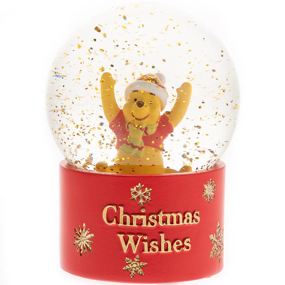 Disney Winnie the Pooh Glass Snow Globe 10cm Wilko