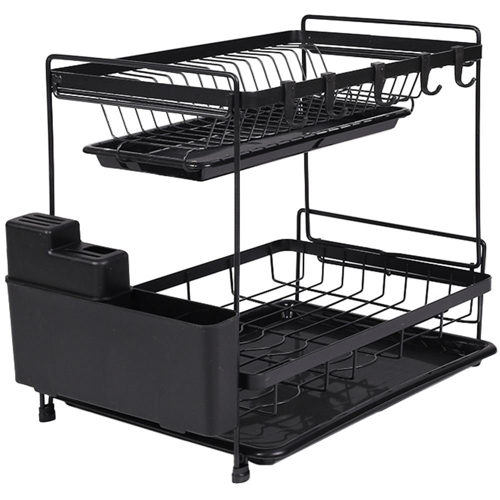 Living and Home 2 Tier Dish Drying Rack with Drainboards | Wilko