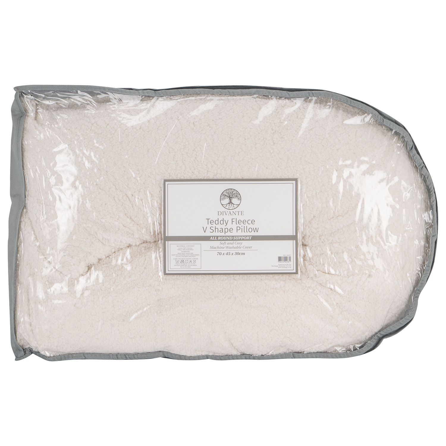 Teddy Fleece V Shape Pillow Cream Wilko